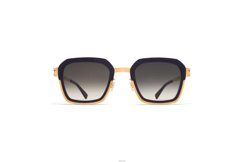 MISTYMYKITA Frame: A76-Glossy Gold/Milky Indigo|Lens: Raw Black Gradient B260B229 Acetate