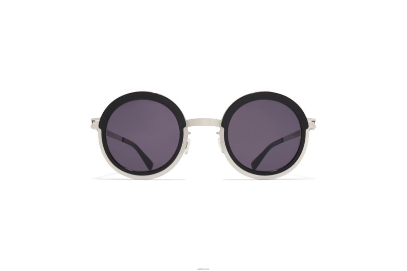 PHILLYSMYKITA Frame: A81 Shiny Silver/Black|Lens: Cool Grey Solid B260B189 Acetate