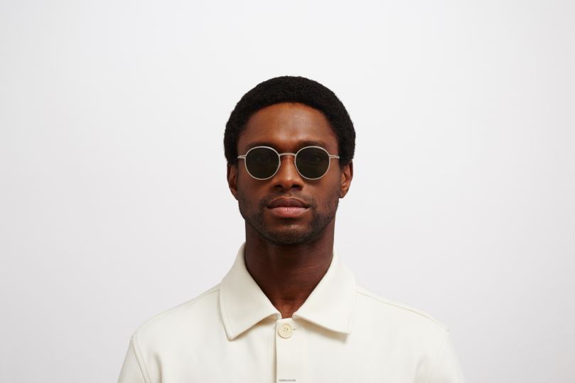 NISMYKITA Frame: Shiny Silver|Lens: Darkgreen Solid B260B209 Lite