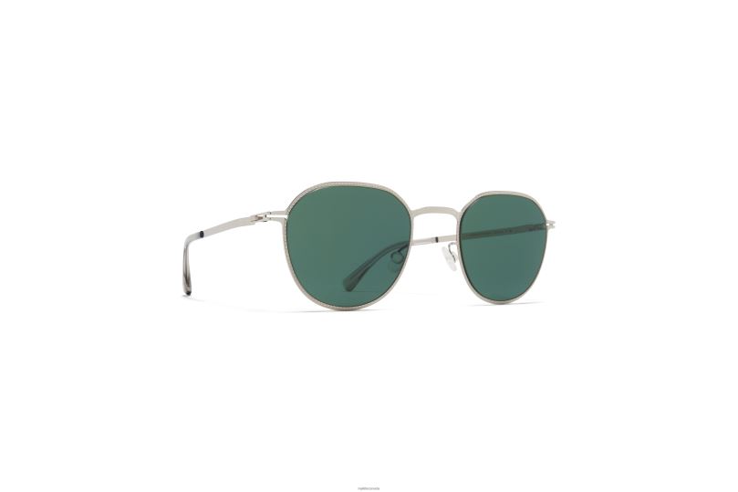 TALVIMYKITA Frame: Shiny Silver|Lens: Dark Green Solid B260B219 Lite