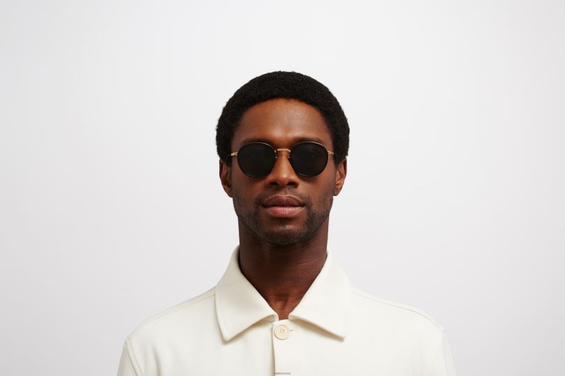 TUVAMYKITA Frame: A15 Glossy Gold/Black|Lens: Dark Grey Solid B260B222 Lite